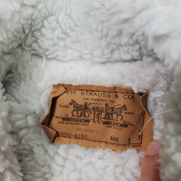 Vintage Levi's Black/Grey Acid Wash Sherpa Jacket 3t - Picture 7 of 11